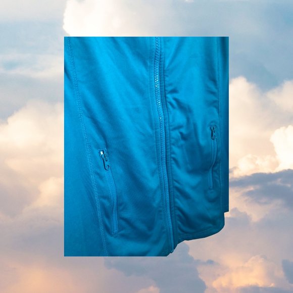 Exertek Long Sleeve Mock-Neck Full-Zip Pullover Blue - Picture 5 of 8